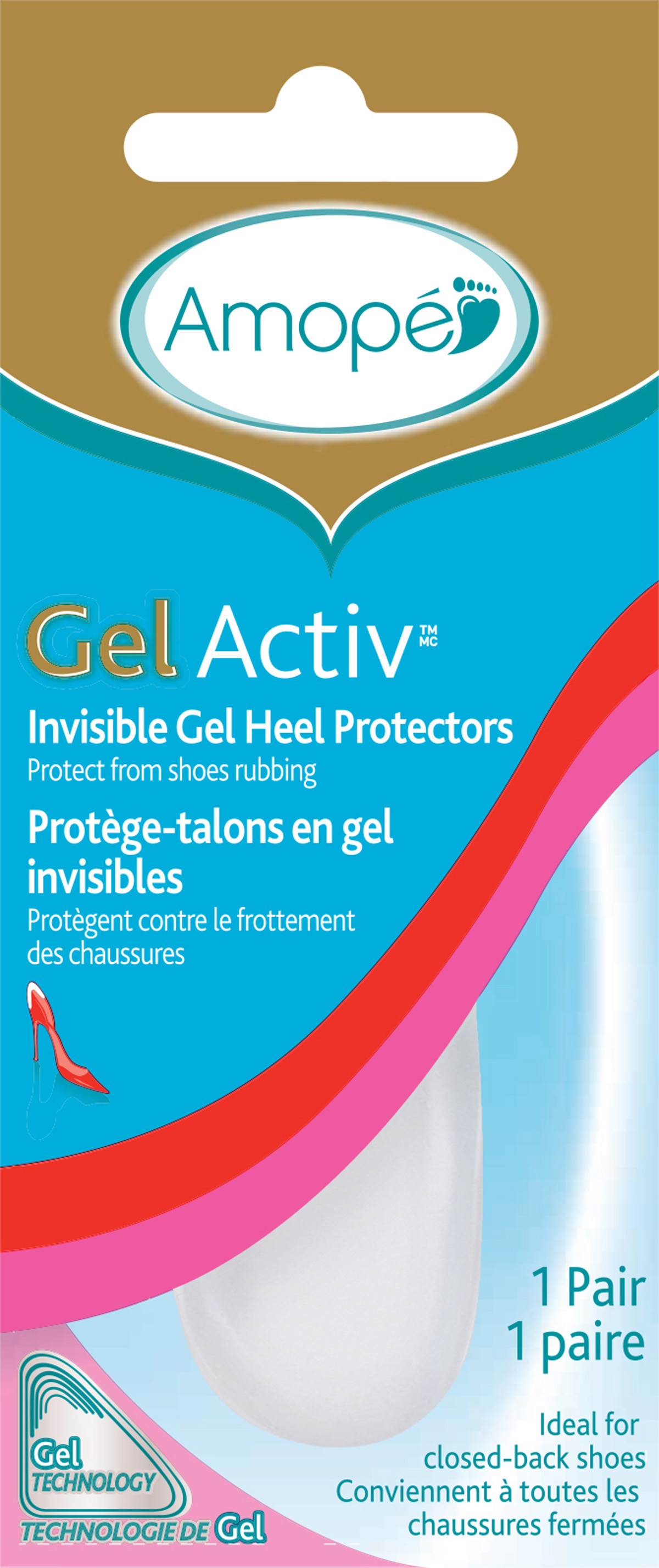 AMOPE GelActiv Invisible Gel Heel Protectors 